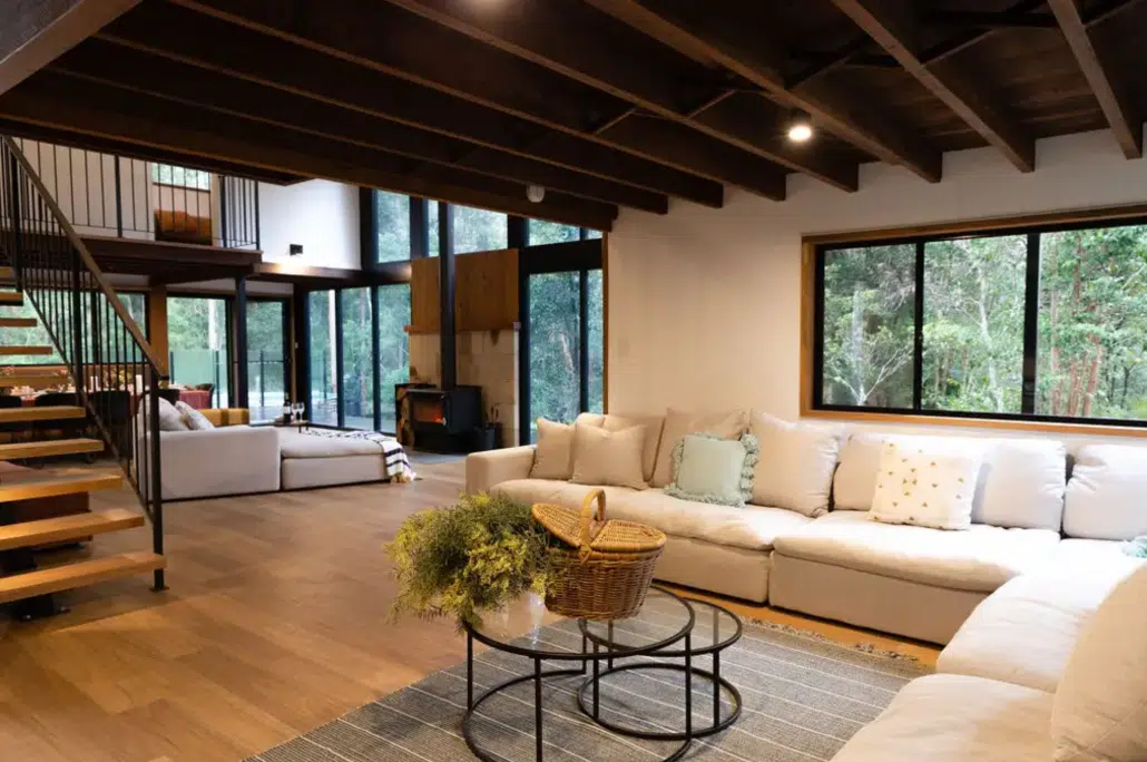 Lounge with wood fire